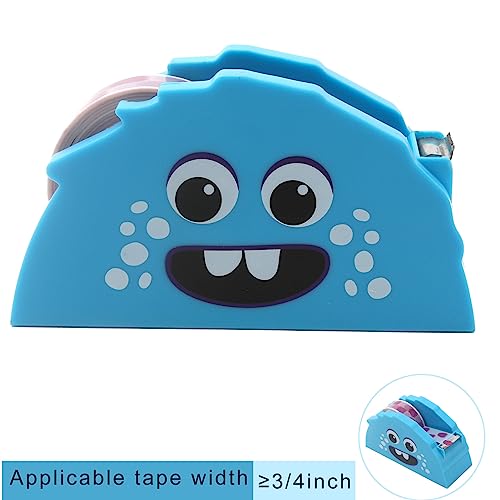 Amogato Cute Little Demon Desktop Office Tape Dispenser Non-Skid Base - Home Office Supplies Fun Desk Accessories Office Tape Dispensers, Blue #TOP2
