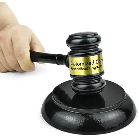 Personalized Wooden Gavel and Sound Block Set - Ideal Gift for Judges, Lawyers, and Law School Graduates - Perfect for Auctions, Meetings, Courtroom Simulations and Desk Decor Cover