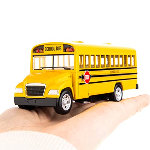 BDTCTK Autobús Escolar Amarillo a Escala 1:36 miniatura 6