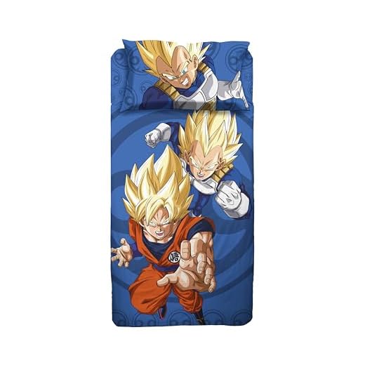 hermet Dragonball - Juego de sábanas para Cama Individual, sábana encimera, sábana Bajera Ajustable, Funda de Almohada, 100% algodón, Producto Oficial