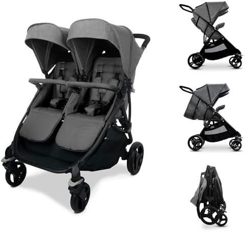 Cochecito Doble Ligero Hauck Swift X Duo - Para Gemelos O Hermanos, Reclinable, Plegable Con Una Mano, Capota UV 50+, Hasta 15kg Cada Niño