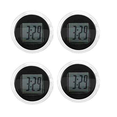 DDSKY Motorcycle Digital Clock, 4-Pack Universal Waterproof Stick-on Motorbike Handlebar Watch 1.1" 0.4"
