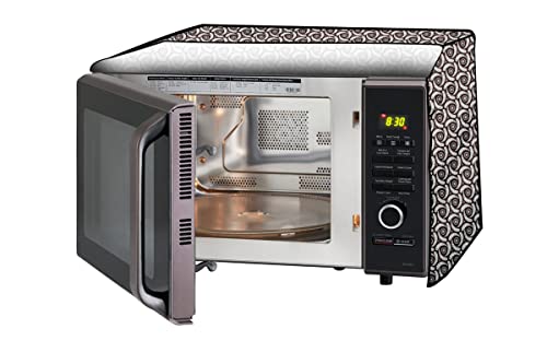 Image of Stylista PVC Microwave Oven Cover for Panasonic 20 L Convection NN-CT265MFDG, Packed Pattern Grey
