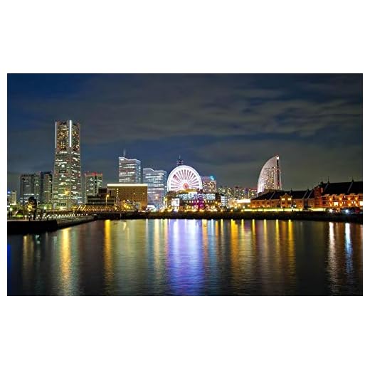 1500 Bitar Pussel För Vuxna Och Barn Zxsdfv Puzzle 1500 Piece Träleksak Nattsikt Av Den Yokohama Staden, Japan Hjärnan Utmaning Pussel Leksak Unik Present