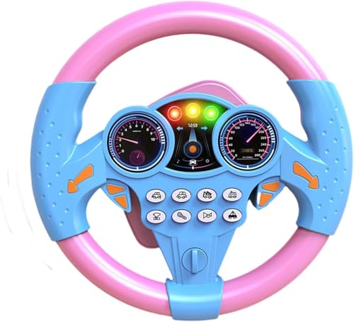 Image of Kids Driving Steering Wheel Funny Interactive Driving Wheel with Music (New Pink)
