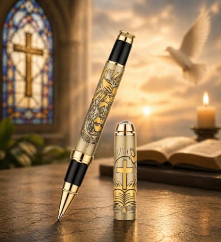 Image of Jesus Christ Etched Premium Metal Pen | The Eternal Faith Edition | Inspirational Christian Writing Pen | Elegant Gift for Men, Women, Teachers & Professionals