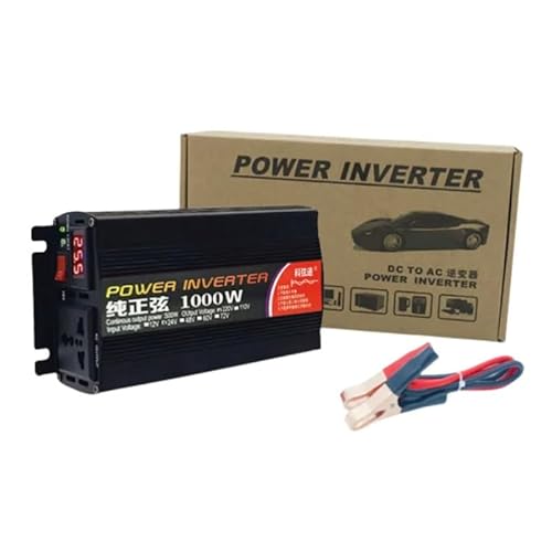 Lpuhhda 1000W Pure Sine Wave Inverter Dc 12V/24V 1600W 2000W 3000W Portable Power Bank Converter Solar Inverter(,Onecolor)