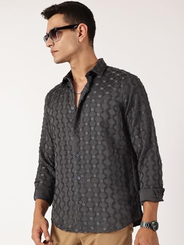 Chemise décontractée en polyester mélangé texturé Thomas Scott, finition premium - 2