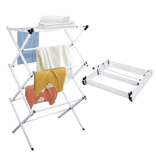 Ccarzzi Wäscheständer 6-stufiger Ausziehbarer Wäscheständer Faltbarer...