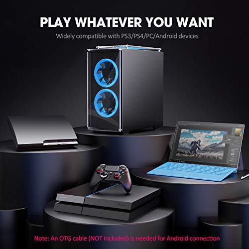 PS4 Controller Wireless, PICTEK 1300mAh Wireless Controller for Playstation 4/Pro/Slim, Game Controller with Dual Vibration Game Joystick Headset Jack - Thumbnail 5