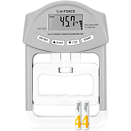 【 記録更新がひと目でわかる 】 N-FORCE(エヌフォース) 正規品 デジタル握力計 握力測定 保証書付 グレーの画像