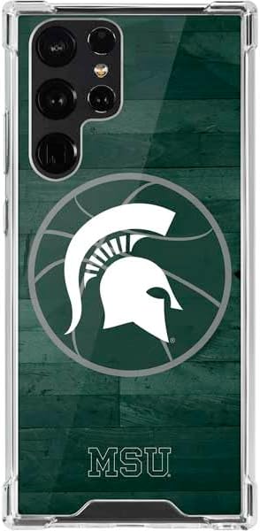 Skinit Clear Phone Case Compatible with Galaxy S22 Ultra - Officially Licensed Michigan State University Spartans S Design