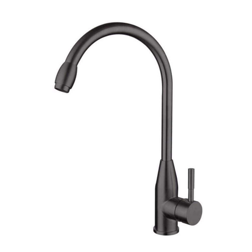 Robinet de cuisine avec peinture de cuisson noire anti-trace pour évier