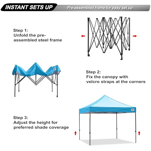 Image of ABCCANOPY Patio Pop Up Canopy Tent 8x8 Commercial-Series (Sky Blue)