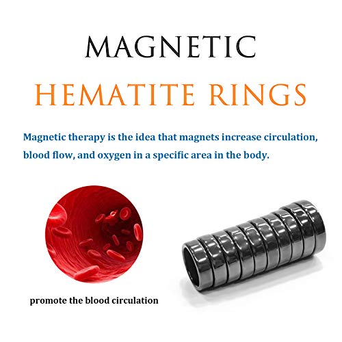 Morchic 10Pcs Magnetic Hematite Stone Rings For Women Men Unisex, 6Mm Thick (Pack Of Mixed Size) #TOP4