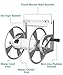 Artigarden Garden Wall Mounted Hose Reel, Outdoor Heavy-Duty Water Hose Holder Winder, Holds 125 Feet of 5/8-Inch Hose, with 3.9 ft Leader Hose, Brass Fitting and Storage Basket for Yard, White