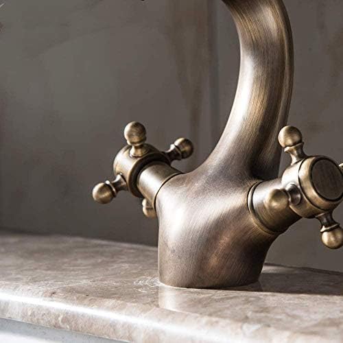 Robinet de salle de bain bronze antique en laiton de style rétro chic - 4