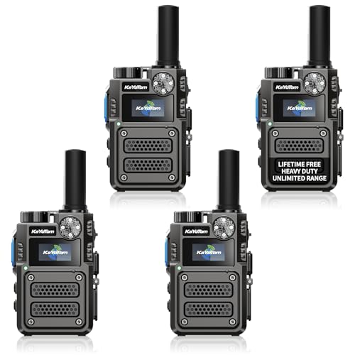 Image of (Heavy Duty) Lifetime Free Unlimited Range Long Range Walkie Talkies for Adults Rapid 4G LTE PoC Two Way Radios Long Distance with Nationwide Range for Team Management,Truck Fleet(4-Pack)