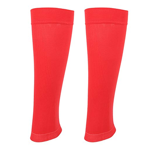 Calf Sleeves, Training Shin Pads, Sport Calf Sleeves, 1Pair Sport Training Compression Support Shin Pads Calf Sleeves Protective Gear Red, for Leg Intensive Activities(L)