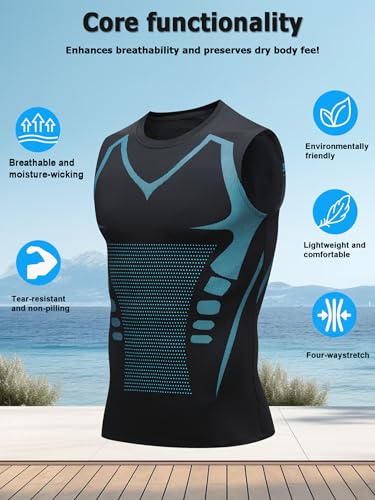 Mens Tank Tops,Sport Running Dry Fit Gym Shirt, Wicking Athletic Mesh Breathable Muscle Tee Workout Sleeveless Shirts3