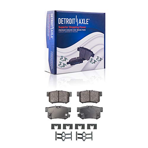 Image of Detroit Axle - Front & Rear Drilled Rotors Ceramic Brake Pads + Front Brake Calipers Replacement for 2003-2011 Honda Element - 10pc Set