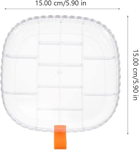 Miniatura 2 de Zerodeko Joyero para aretes, caja organizadora de joyas transparente, 16 rejillas, contenedor de almacenamiento de plástico para cuentas, arte,