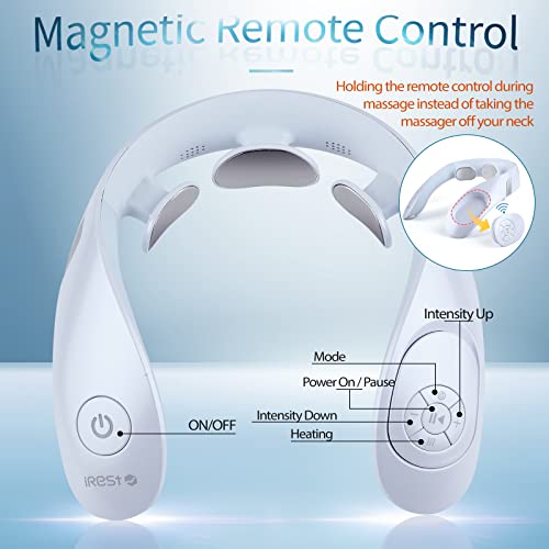 Irest Electric Pulse Neck Massager With Heat Cordless Neck Relaxer With Remote Control Deep Tissue Neck Massager #TOP2