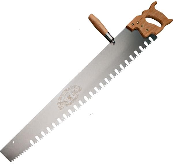 Sierra de mano para cortar madera, 3 pies | Sierra transversal de un solo uso para tala con mango auxiliar atornillable, dientes estilo americano y gargantas autolimpiables