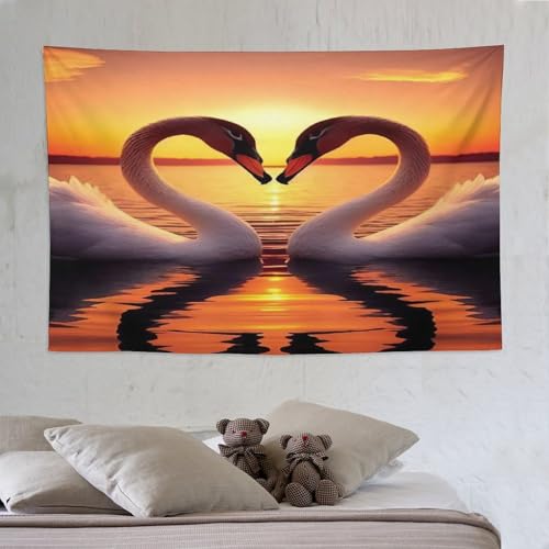 Tapisserie artistique cygne habille vos murs vides de salon et de chambre