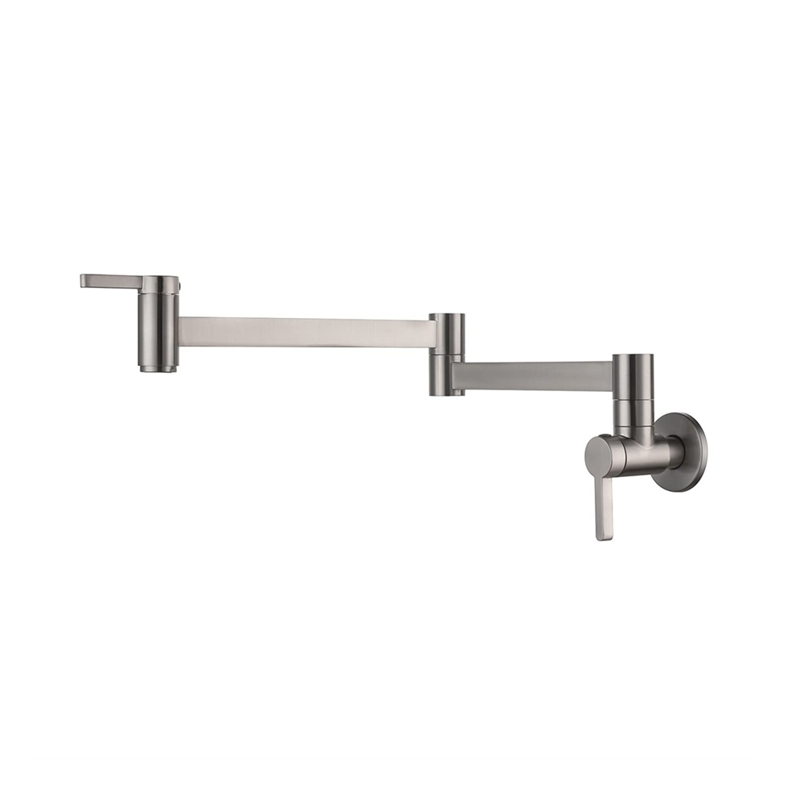 Kitchen Sink Faucets Wall Mount Pot Filler Taps Swivel Folding Retractable Rotary Stretch Basin Faucet Cold Tap,Durability(Style B Brushed)