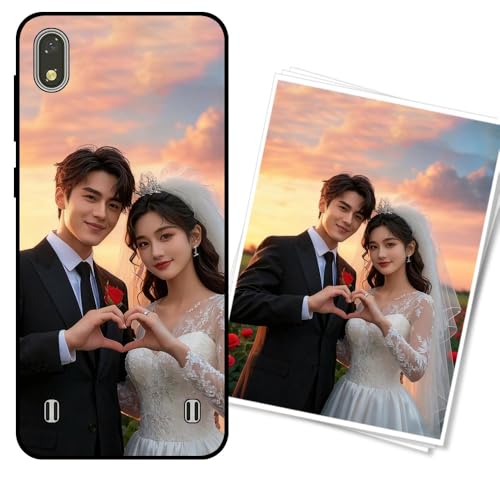 WUACYEAMING Individuelle Handyhülle für ZTE Blade A530 Stoßfeste Kratzfeste Custom Phone Hülle mit Foto/Text/Logo Individualisierung Personalisierte Silikon Hülle Mitternachtsschwarz