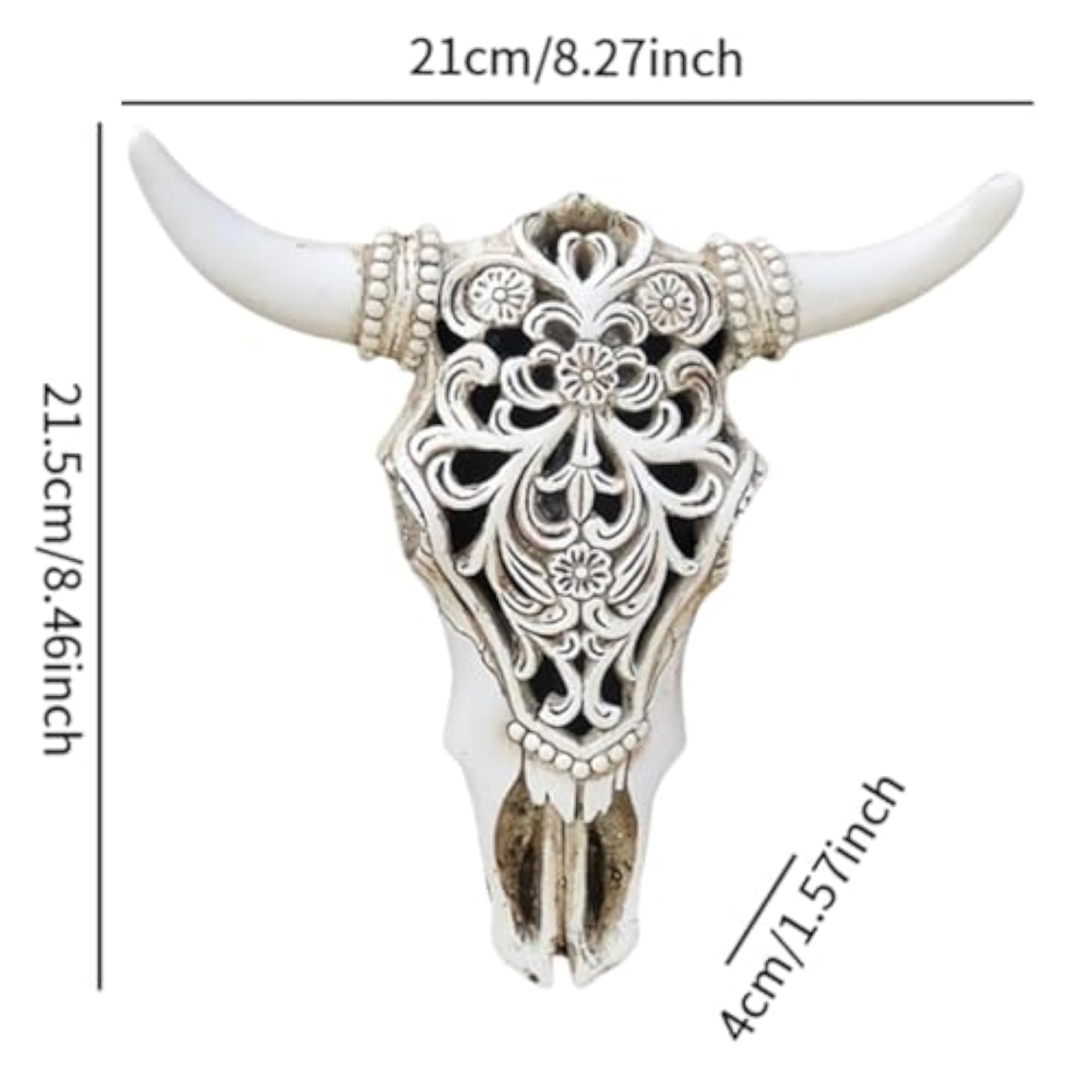 Tribal Bull Head Wall Hanging Sculpture