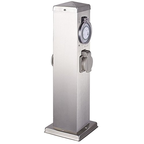 Colonne avec minuterie 2 prises inox : finis les branchements risqués