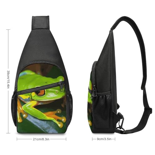 Bolso tipo Sling pequeño para hombre y mujer, amarilloverde miniatura 2