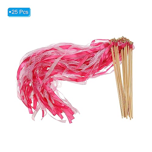Bâtons fée ruban fuchsia : l'alternative propre aux confettis de mariage