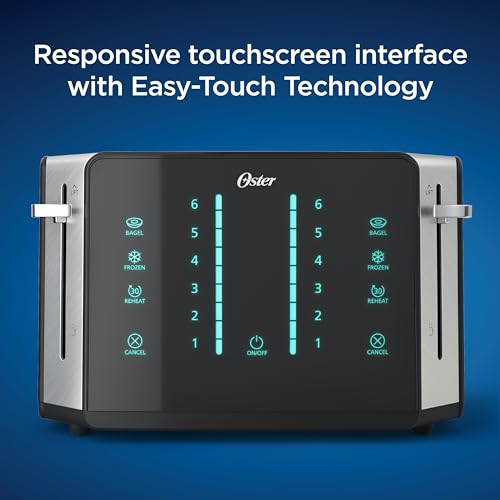 Oster 2144298 4-Slice Toaster, Touch Screen, Stainless Steel, Digital Timer, 6 Shade Settings, Easy To Clean, Removable Crumb Tray thumb #1