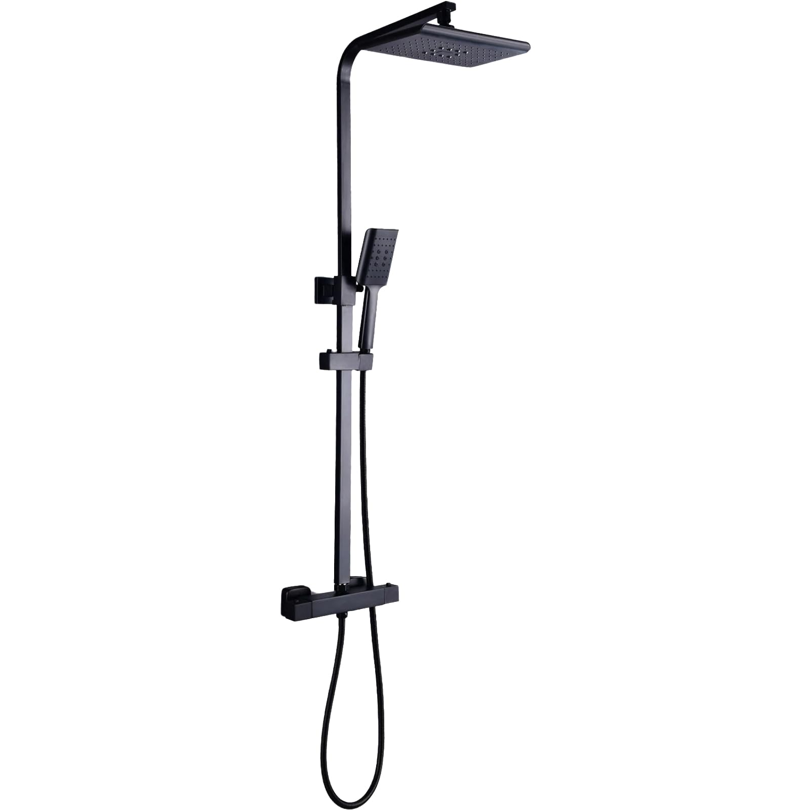 Inteligentny system temperaturowy Luxury Shower z termostatyczną głowicą deszczową z regulowaną wysokością, technologia oszczędzania wody, obrót o 360°, do łazienki, hotelu, spa, w zestawie słuchawka