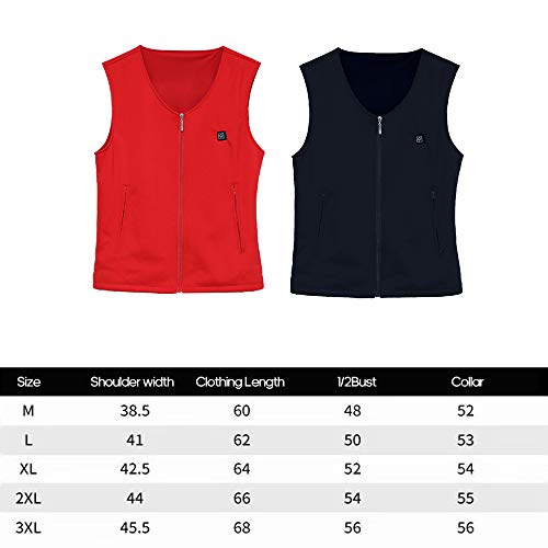 Andoer Colete termoelétrico de malha de algodão puro inteligente USB masculino e feminino com colari