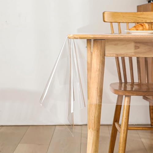 Nappe rectangulaire en PVC transparent facile à nettoyer pour établi