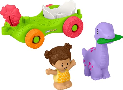 Fisher-Price Little People Toddler Toy Dinosaur Parade Egg Car & Figure Set for Preschool Pretend Play Kids Ages 1+ Years