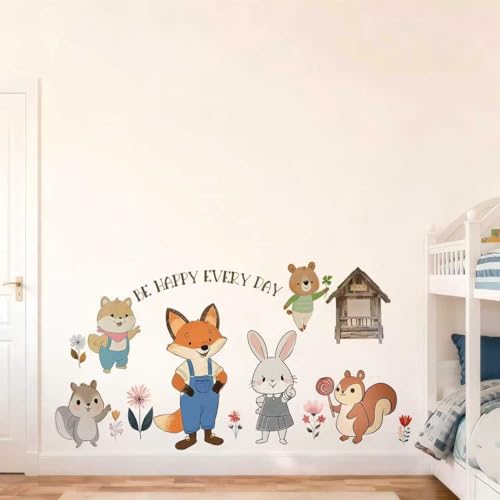 Vinilo Decorativo Woodland Animal para Pared 35.43x19.68 pulg miniatura 5