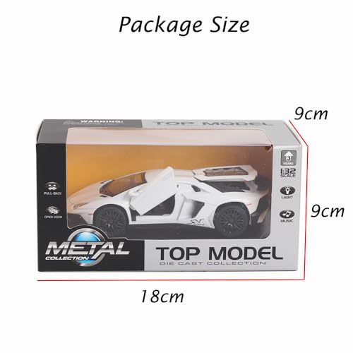 Modelo de coche de juguete Lambo Aventador blanco 1:32 miniatura 5