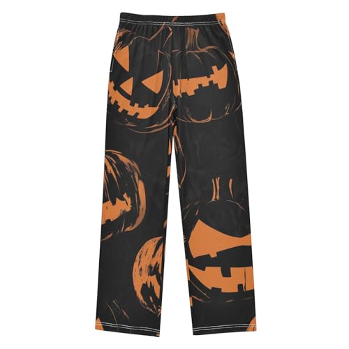 Pumpkins Boys Long Pants Soft Trousers Elastic Waist Kids Lounge Bottoms with Pockets S-XL