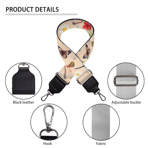 Image of Adjustable Purse Strap Replacement, Wide Shoulder Canvas Bag Strap, Crossbody Handbag Strap