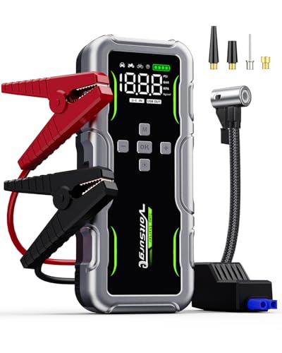 Powerbank de 7000A para Arranque de Coche con Compresor, 160 PSI, para Coches de Gasolina y Diésel de hasta 10L, Booster de 12V con Linterna LED