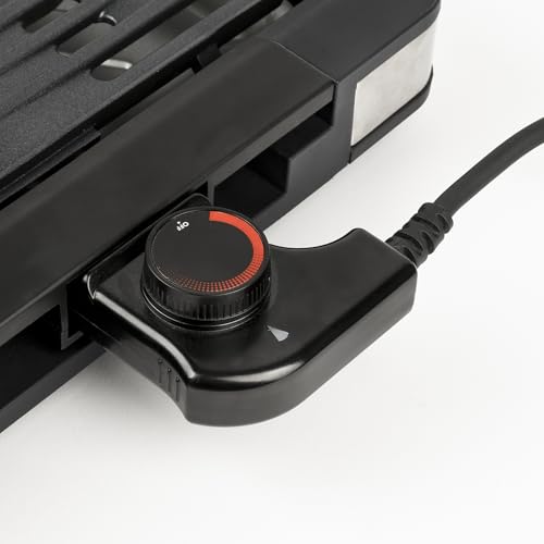 G3 Ferrari G10206 Tito Barbecue, 1800 W, Regolazione Temperatura, Piastra Xl 36,5 X 25,5 Cm, Dispositivo Di Sicurezza, Smokeless, Vassoio Raccogli Grasso, Completamente Smontabile, Nero - 4