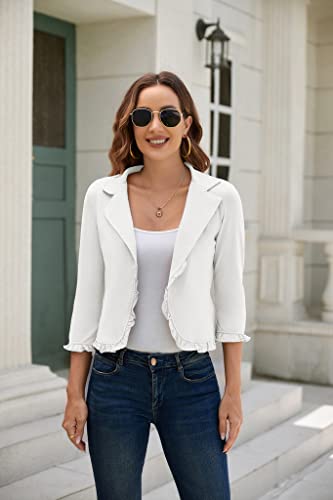 GRACE KARIN Women Business Casual Cropped Blazer Jacket Open Front Cotton Cardigan4