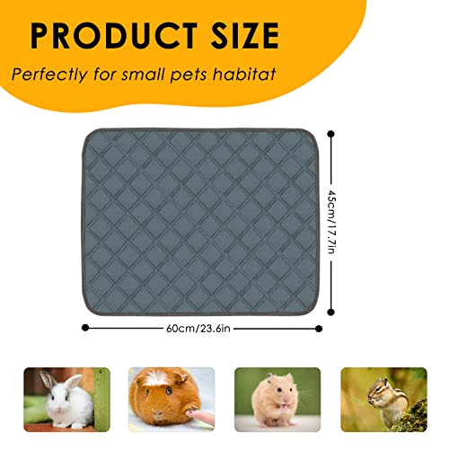 4 Pack Guinea Pig Cage Liners Washable Guinea Pig Bedding Reusable Waterproof Super Absorbent Guinea Pig Pee Pads Anti Slip Mat for Small Animals Rabbit Hamster Rat - 24" x 18" - Image 3