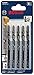 Bosch T144DP 5-Piece 4 In. 6 TPI Precision for Wood T-Shank Jig Saw Blades
