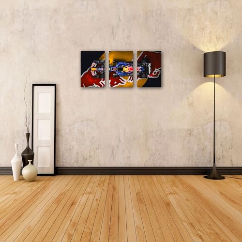 Image of Wrap & Wish Red Bull Racing RB22 Formula 1 2026 Top View Split Wall Posters Set (A4 Size, 9x12 Inch) | Pack of 3 | Vintage F1 Designs & Marvel Room Decor